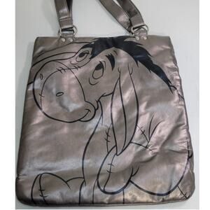 The Wonderful World of Disney Eeyore Shoulder Bag Gray Metallic Large Tote Bag